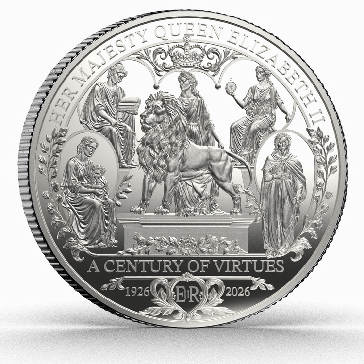 Falkland_Islands_2026_Queen_Elizabeth_II_Centenary_of_Birth_A_Century_Of_Virtues_&pound;10_Pounds_5_Troy_Oz_Pure_Silver_Proof_Mintage_199