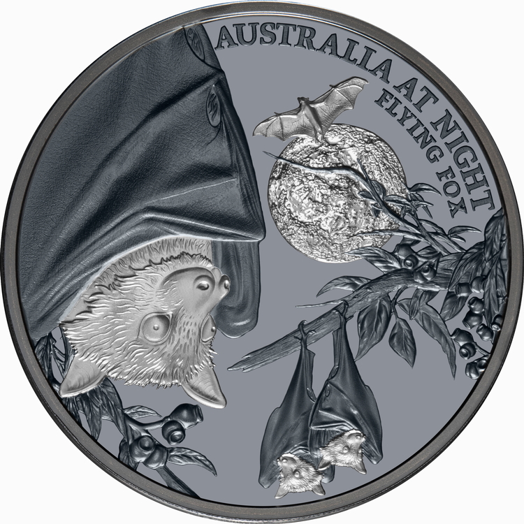 Niue_2023_Australia_at_Night_Flying_Fox_$1_1_Troy_Ounce_Pure_Silver_Black_Proof Niue_2023_Australia_at_Night_Flying_Fox_$1_1_Troy_Ounce_Pure_Silver_Black_Proof