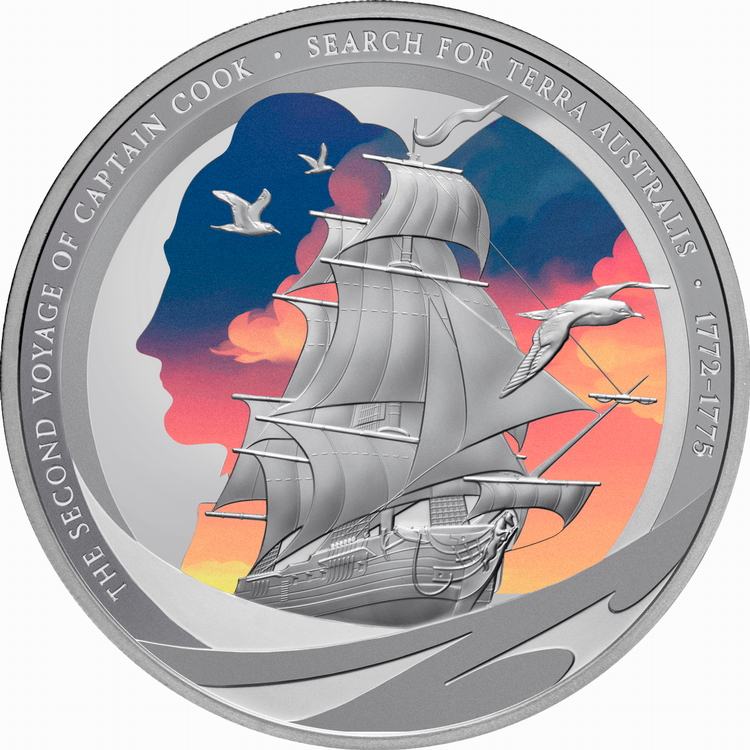 Niue_2025_Captain_James_Cook_HMS_Resolution_2nd_Voyage_1772-1775_Search_for_Terra_Australis_Australia_$1_1_Troy_Ounce_Pure_Silver_Proof_with_Color_Mintage_750 Niue_2025_Captain_James_Cook_HMS_Resolution_2nd_Voyage_1772-1775_Search_for_Terra_Australis_Australia_$1_1_Troy_Ounce_Pure_Silver_Proof_with_Color_Mintage_750