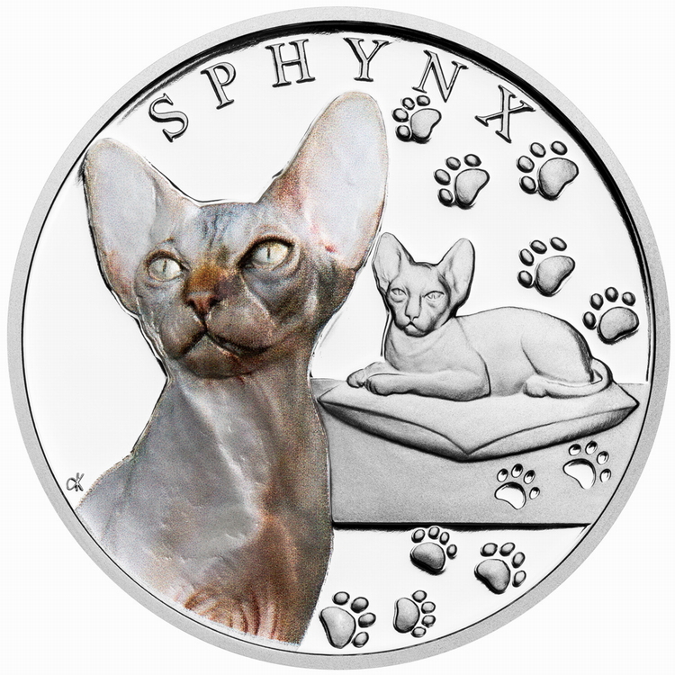 Niue_2025_Cat_Breeds_Hairless_Sphynx_Cat_Bald_$1_1_Troy_Oz_Pure_Silver_Proof_with_Color_MINTAGE_1000 Niue_2025_Cat_Breeds_Hairless_Sphynx_Cat_Bald_$1_1_Troy_Oz_Pure_Silver_Proof_with_Color_MINTAGE_1000