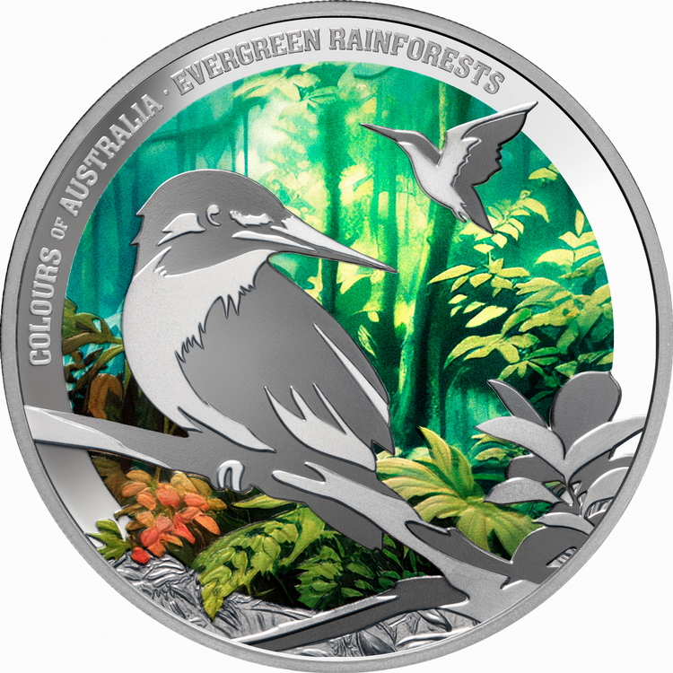 Niue_2025_Colors_of_Australia_3_Evergreen_Green_Rain_Forest_and_Kookaburras_$1_1_Troy_Ounce_Pure_Silver_Proof_with_Color Niue_2025_Colors_of_Australia_3_Evergreen_Green_Rain_Forest_and_Kookaburras_$1_1_Troy_Ounce_Pure_Silver_Proof_with_Color