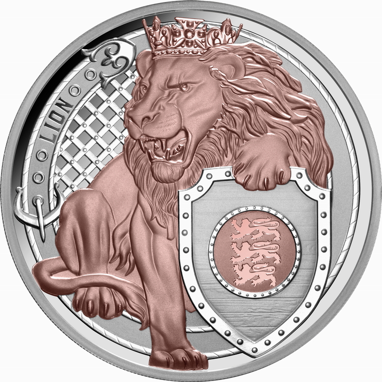 Niue_2025_Heraldic_Beasts_2_Lion_$1_1_Troy_Oz_Pure_Silver_Proof_with_Rose-Gold_Plating_MINTAGE_750 Niue_2025_Heraldic_Beasts_2_Lion_$1_1_Troy_Oz_Pure_Silver_Proof_with_Rose-Gold_Plating_MINTAGE_750