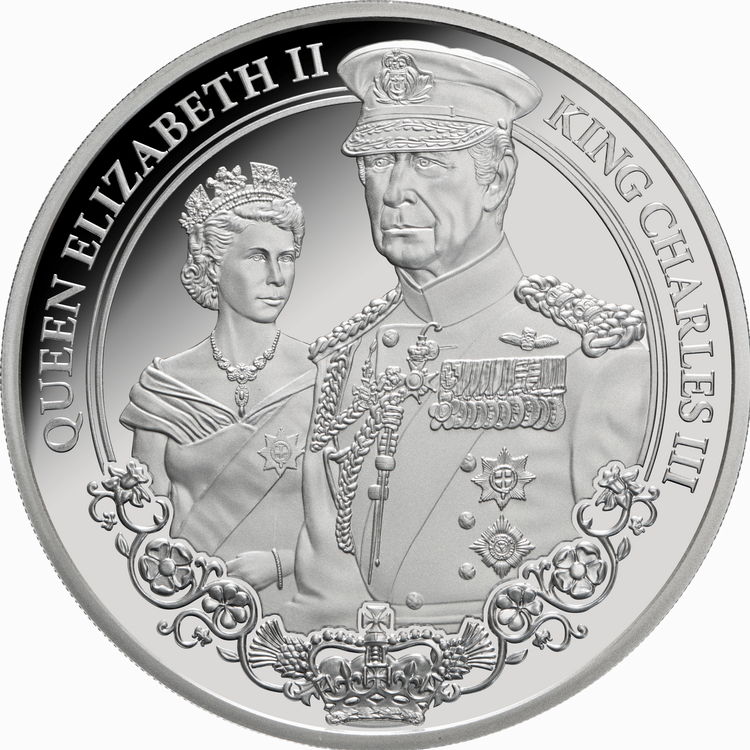 Niue_2025_Portraits_of_Power_1_QEII_Queen_Elizabeth_II_and_KCIII_King_Charles_III_$1_1_Troy_Oz_Pure_Silver_Proof_MINTAGE_1000 Niue_2025_Portraits_of_Power_1_QEII_Queen_Elizabeth_II_and_KCIII_King_Charles_III_$1_1_Troy_Oz_Pure_Silver_Proof_MINTAGE_1000