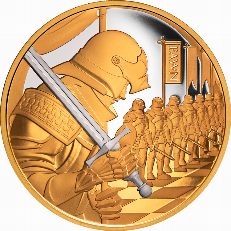 Niue_2026_Chess_Pawn_$100_1_Troy_Ounce_Pure_Gold_Proof_with_Platinum_Plating_MINTAGE_99