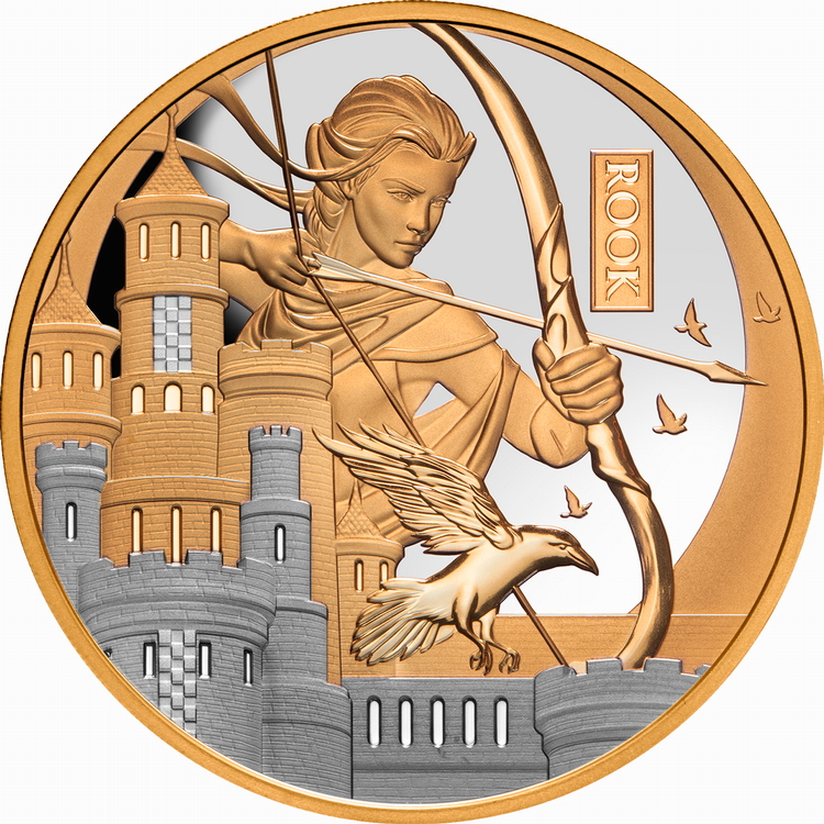 Niue_2026_Chess_Rook_Archer_$100_1_Troy_Ounce_Pure_Gold_Proof_with_Platinum_Plating_MINTAGE_99