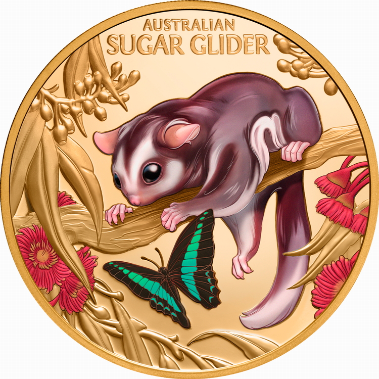 Niue_2026_Cute_and_Cuddly_3_Baby_Sugar_Glider_Joey_$100_1_Troy_Ounce_Pure_Gold_Proof_with_Color_MINTAGE_99