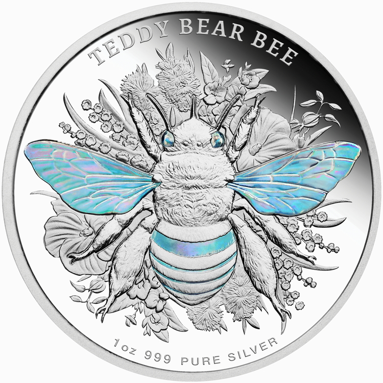 Niue_2026_Native_Australian_Bees_5_Teddy_Bear_Bee_$2_1_Troy_Oz_Pure_Silver_Proof_with_Holograms