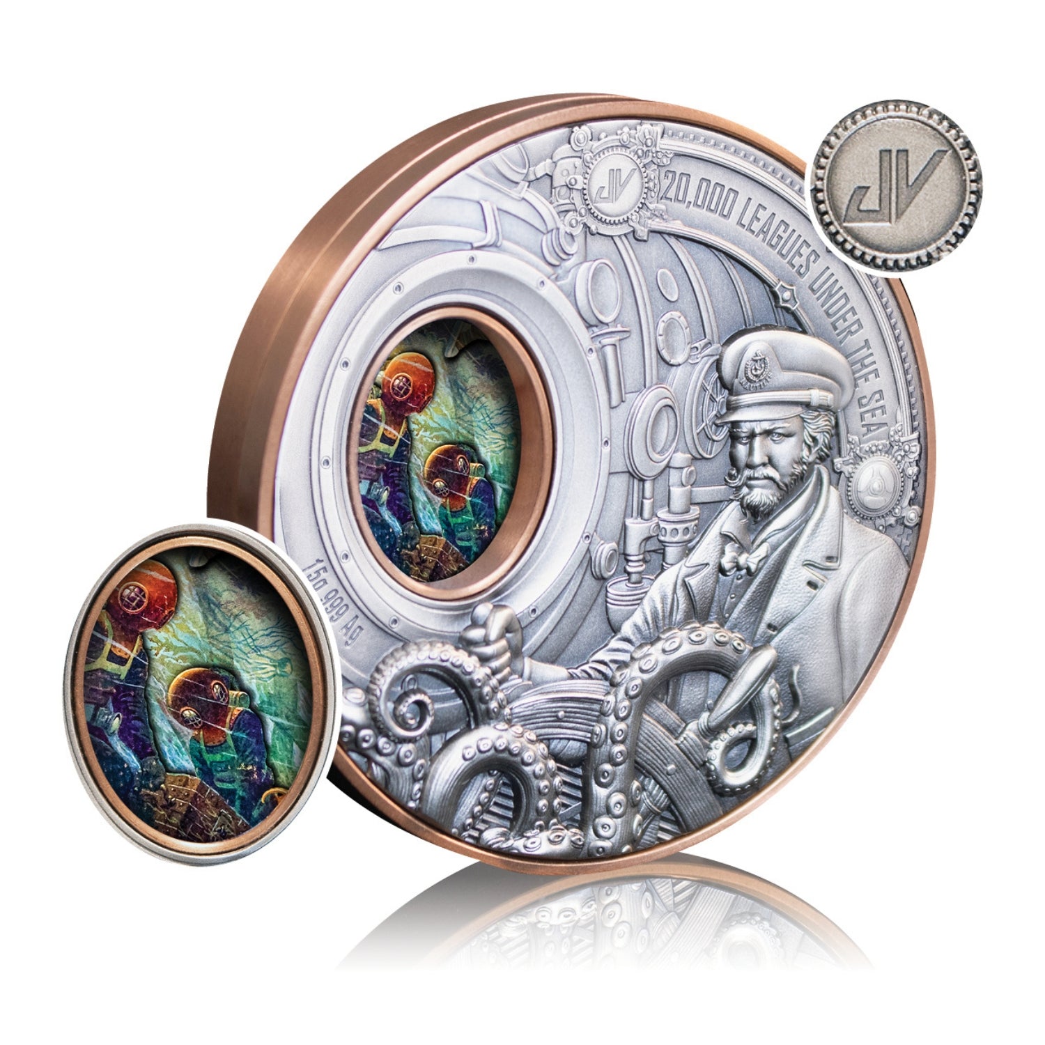 Samoa_2026_Jules_Vernes_20000_Leagues_Under_The_Sea_Captain_Nemo_Submarine_Nautilus_Bi-Metal_$1_Bimetallic_Silver_and_Copper_ROTATING_Antiqued_75mm_MINTAGE_400 Samoa_2026_Jules_Vernes_20000_Leagues_Under_The_Sea_Captain_Nemo_Submarine_Nautilus_Bi-Metal_$1_Bimetallic_Silver_and_Copper_ROTATING_Antiqued_75mm_MINTAGE_400