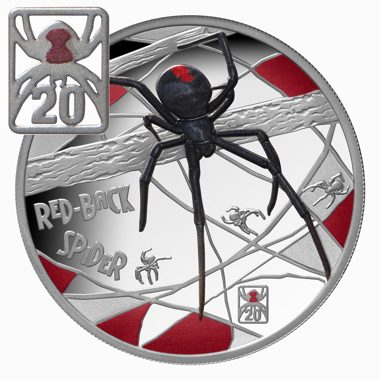 Tuvalu_2026_Deadly_and_Dangerous_Red_Back_Spider_20th_Anniversary_2006_$1_1_Troy_Oz_Pure_Silver_Proof_with _Color_and_Privy_Mark_obverse_with_20_Privy_Mark